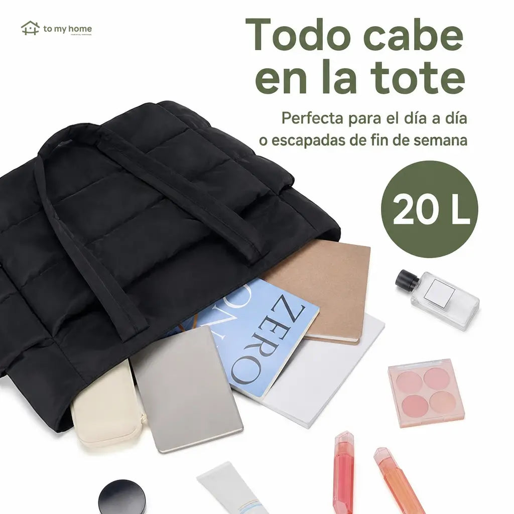 Bolsa tote acolchada ligera con cierre, compartimentos y funda para maleta, ideal para trabajo, gym y viajes diarios con laptop