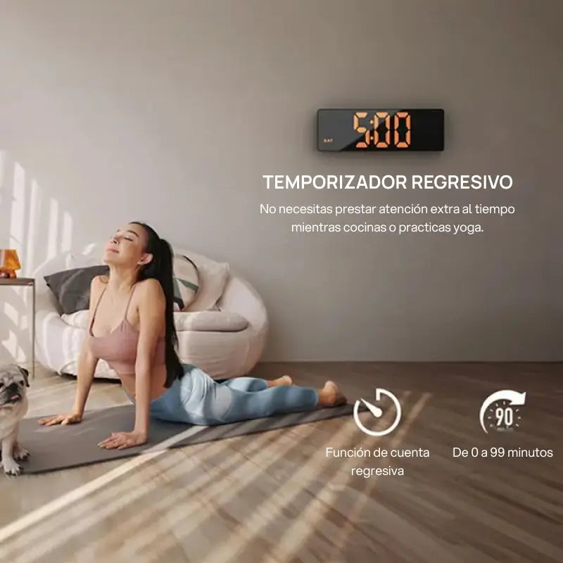 Reloj de pared digital grande de 41.9cm con control remoto, luz RGB, 11 modos, doble alarma y pantalla LED de gran visibilidad nocturna