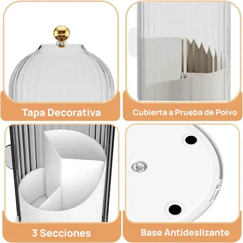Soporte antipolvo para cepillos de dientes con tapa, rotativo para cepillos eléctricos, incluye organizador para pinceles, higiene garantizada
