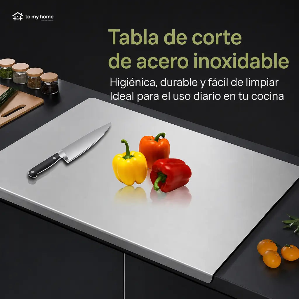 Tabla para picar de acero inoxidable 304, higiénica y antiderrapante para carnes, verduras y masas