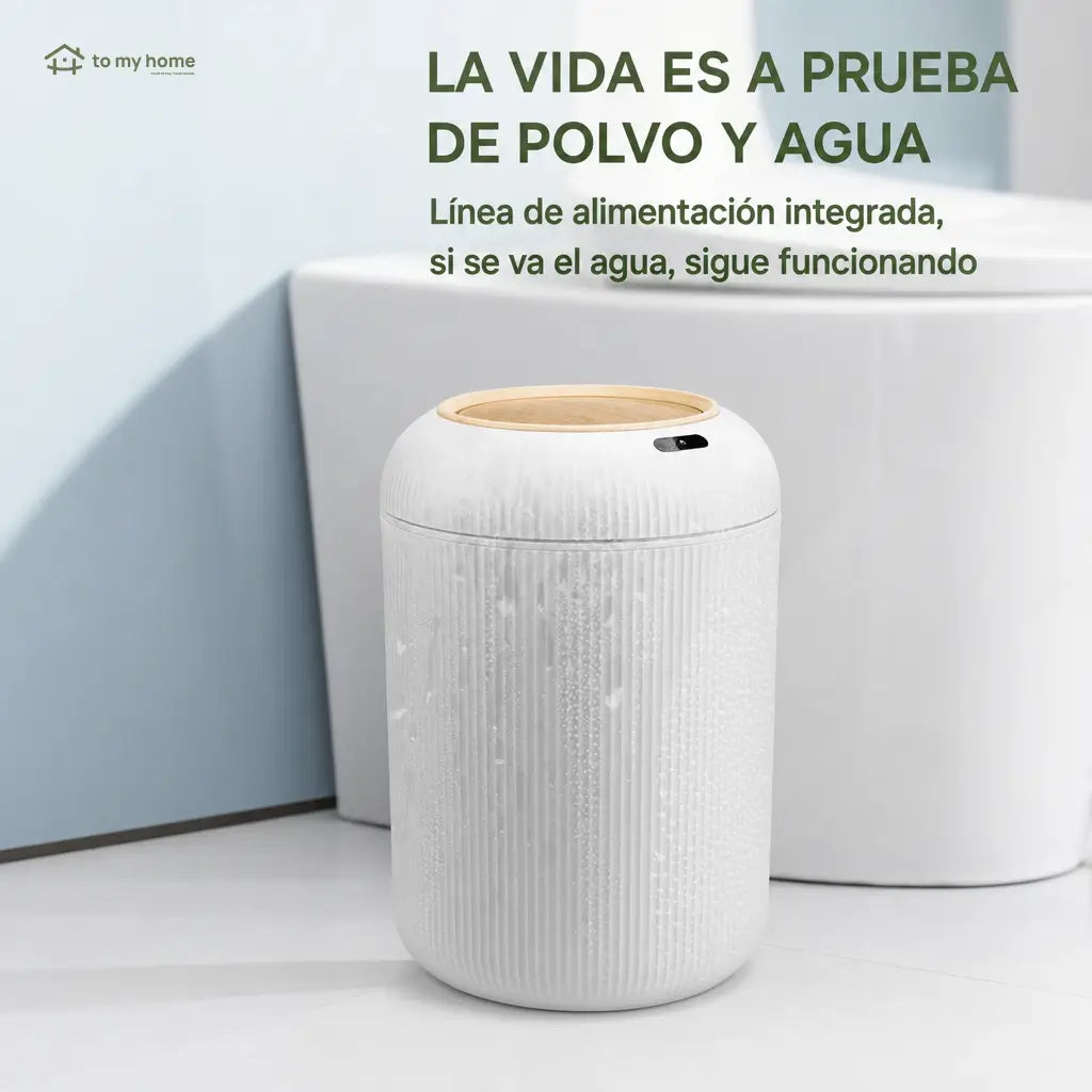 Basurero compacto inteligente con sensor de movimiento impermeable, bolsa oculta y patas desmontables para uso diario en sala, baño, recámara u oficina
