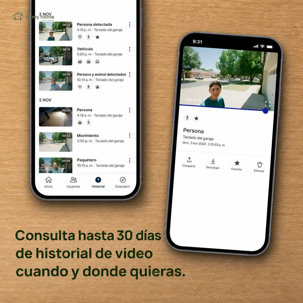 Teclado inteligente Wi-Fi para puerta de garaje con cámara gran angular, PIN personalizables y control desde el celular para accesos seguros en casa