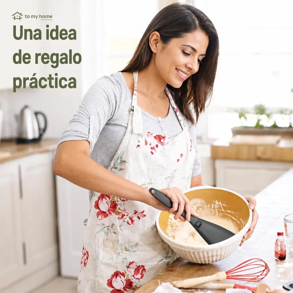 Cucharas Espátula de Silicón Grado Alimenticio, Paquete de 2, para Sartenes Antiadherentes