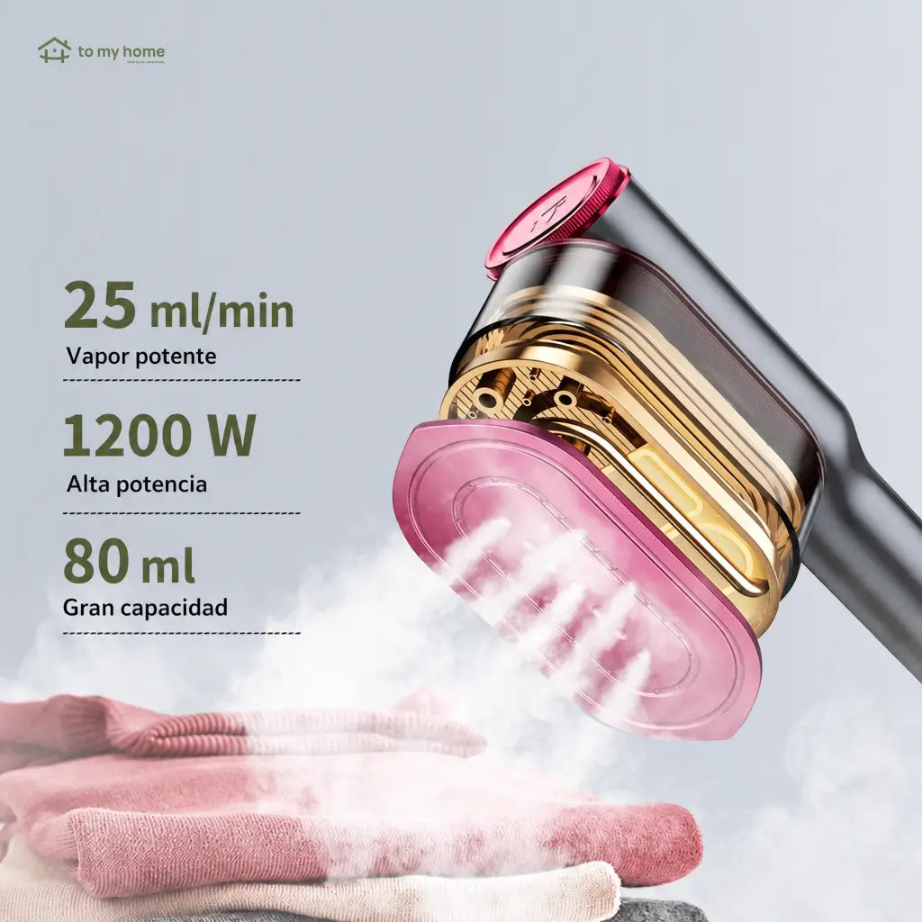 Vaporizador plancha portátil 2 en 1 con 7 modos, calentamiento rápido y mango giratorio para ropa en casa o viaje diario