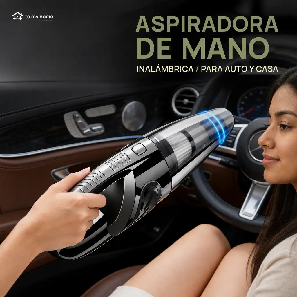 Aspiradora inalámbrica de mano para auto y hogar, succión potente para pelo de mascota, polvo, migas y líquidos con accesorios prácticos