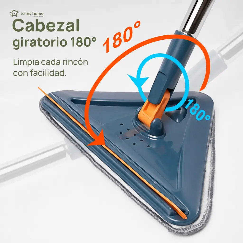 Trapeador de microfibra para paredes con mango ajustable y cabezal 360°, ideal para techos, ventiladores, ventanas, zoclos y pisos del hogar