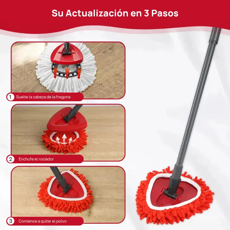 Cabezas de repuesto exclusivas para mop, convierten el trapeador en un duster de mango largo, captura polvo y permite limpieza multifuncional inteligente