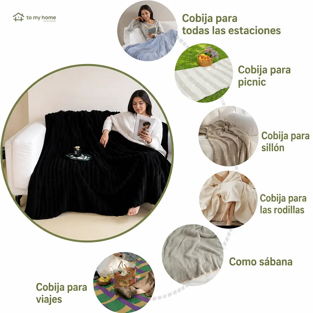 Manta de fleece súper suave con textura de rayas, ligera y decorativa para sofá, cama, sala, oficina o dormitorio todo el año