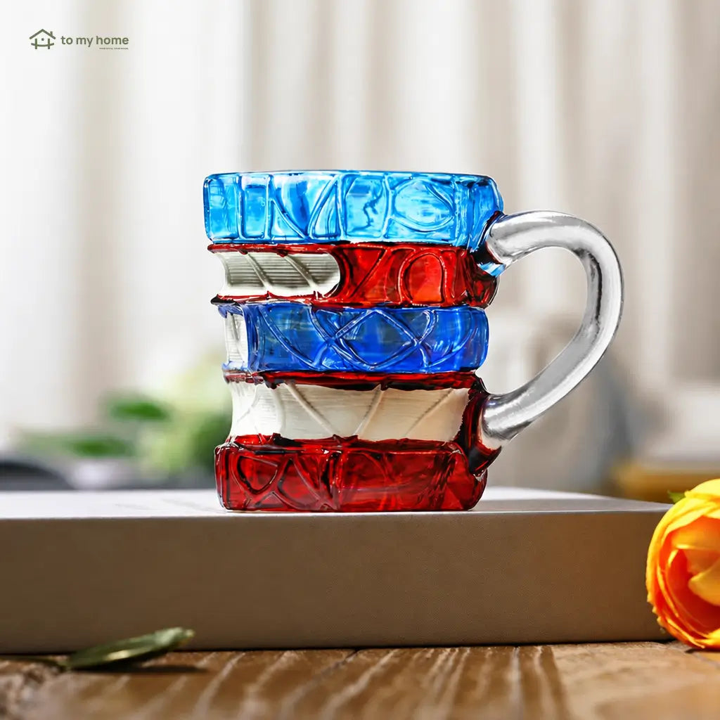 Mug de cerámica tipo libros apilados con pintura 3D multicolor, resistente al calor para amantes de la lectura y coleccionistas creativos