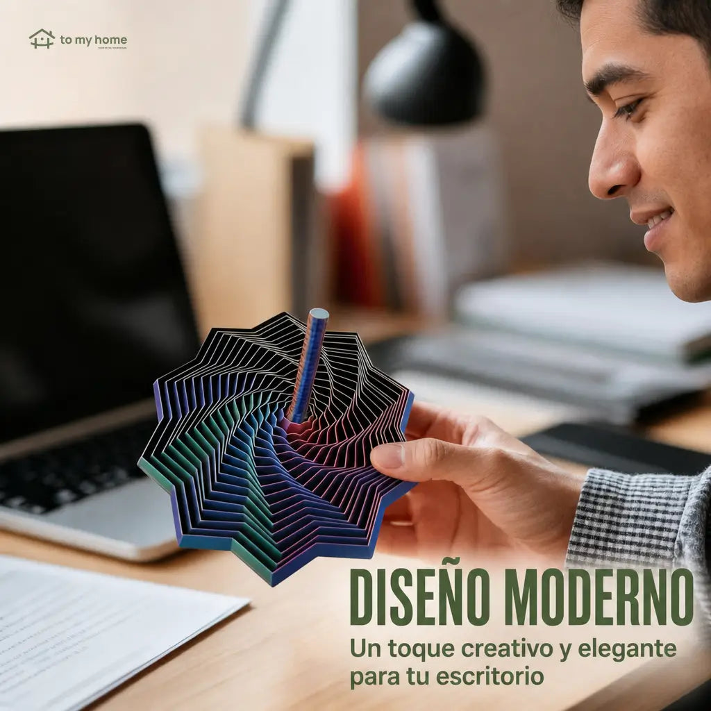 Juguete fidget sensorial 3D en espiral multicolor con mango para reducir estrés y mejorar el enfoque en escritorio, oficina o casa