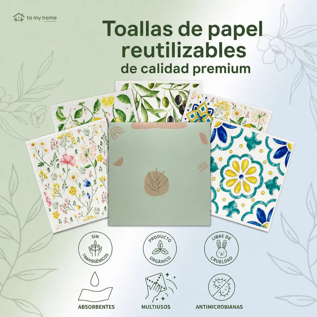 Paños suecos reutilizables para cocina, paquete de 5 piezas, súper absorbentes y biodegradables para limpiar superficies sin rayar ni olores diarios