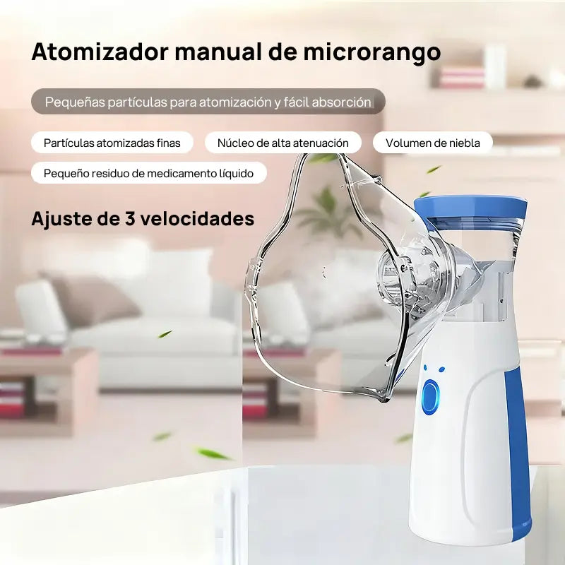 Nebulizador ultrasónico portátil recargable para adultos y niños, con dos modos de uso y función de autolimpieza, alivio rápido y seguro