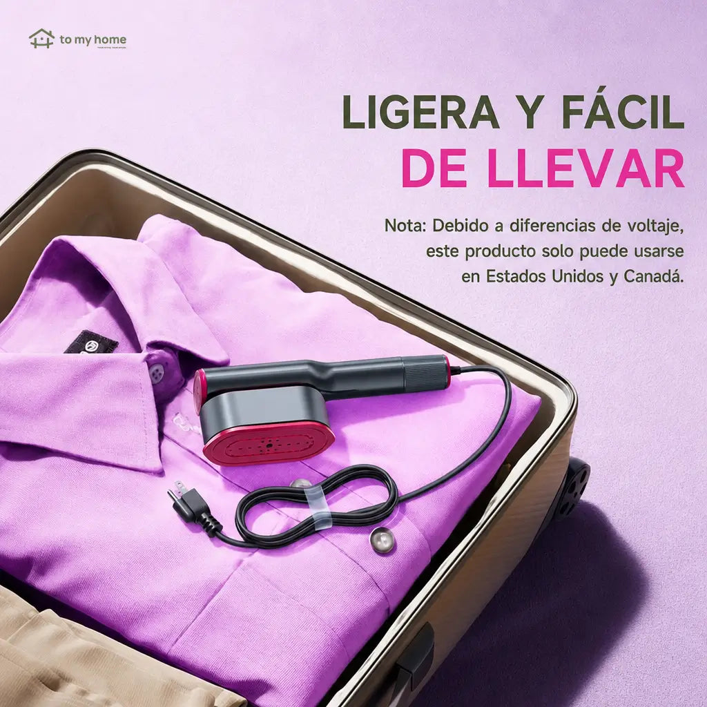 Vaporizador plancha portátil 2 en 1 con 7 modos, calentamiento rápido y mango giratorio para ropa en casa o viaje diario