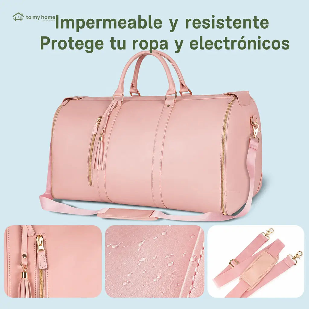 Bolsa weekender 57 L aprobada para avión con portatrajes desplegable, bolsillos con cierre y zapatero ventilado para viajes de fin de semana