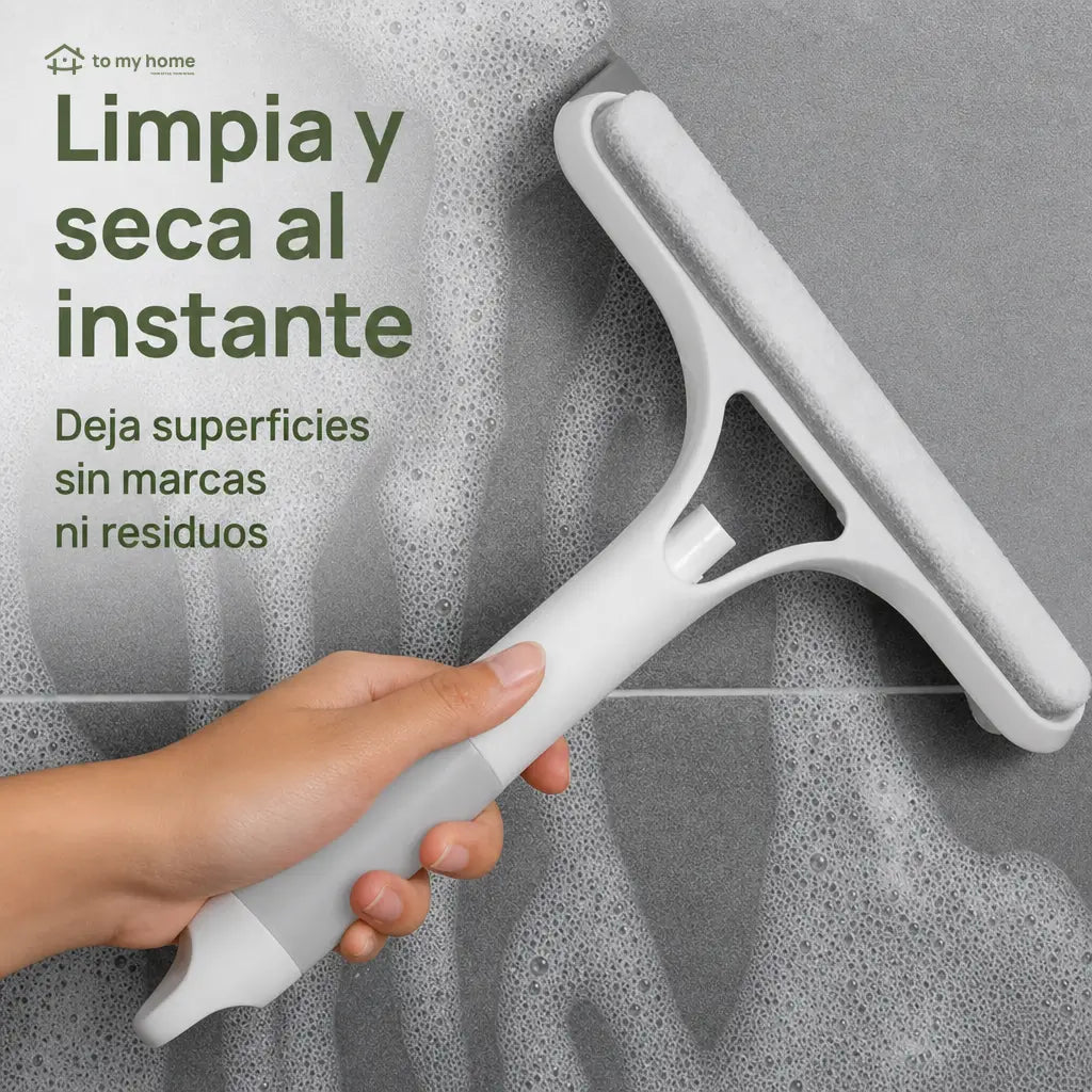 Limpiador de ventanas 3 en 1 con rociador, jalador y microfibra para parabrisas, mesas y vidrios del hogar sin marcas