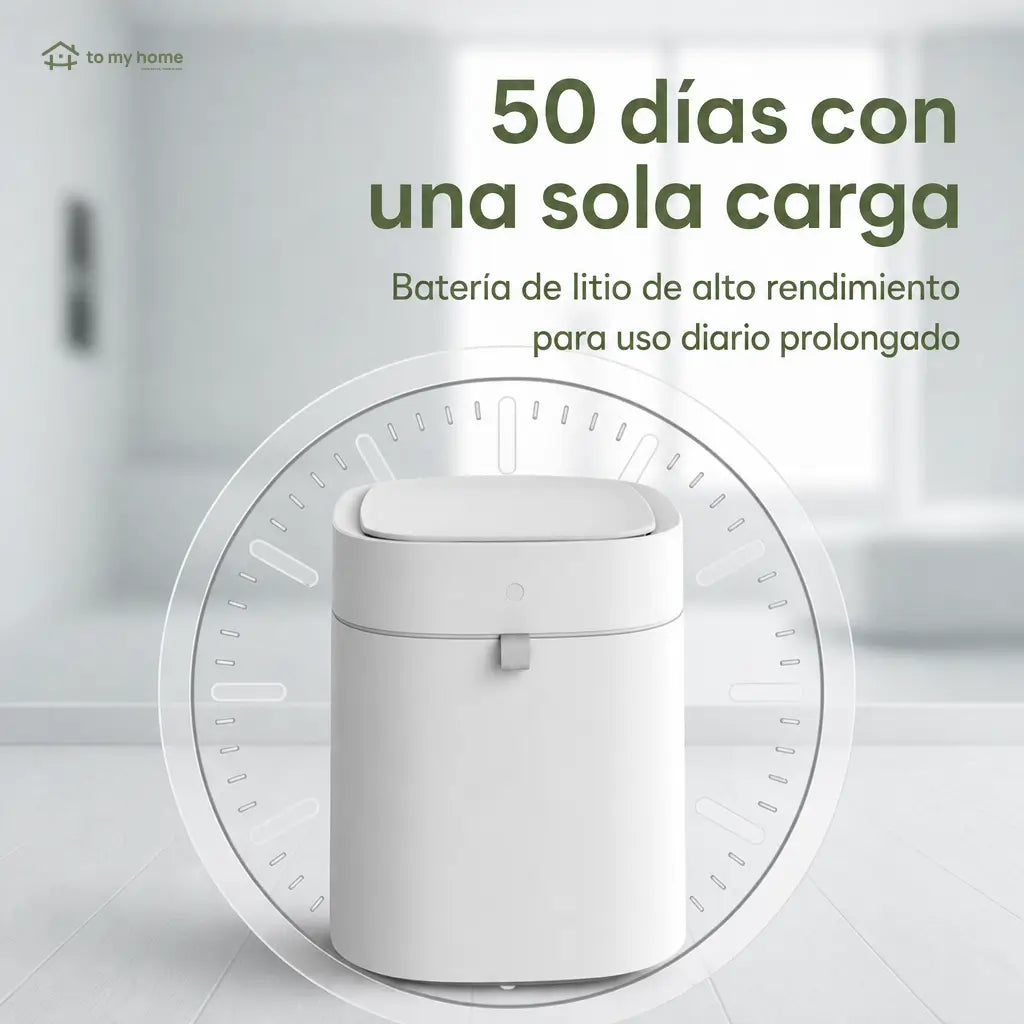 Bote de basura inteligente 13.5 L con sensor infrarrojo y sellado automático para baño, cocina, recámara u oficina sin tocar la tapa