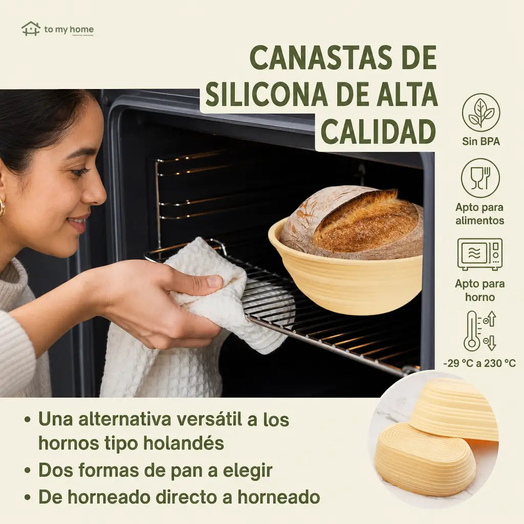 Kit completo para pan de masa madre con frasco de vidrio y canastas de silicón para hornear en casa artesanal