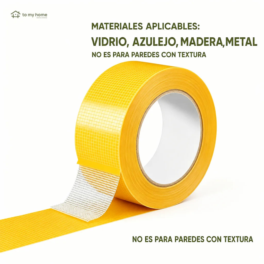 Cinta adhesiva doble cara reforzada impermeable y removible, con agarre fuerte, para fijar alfombras, cuadros, decoración y proyectos del hogar diario
