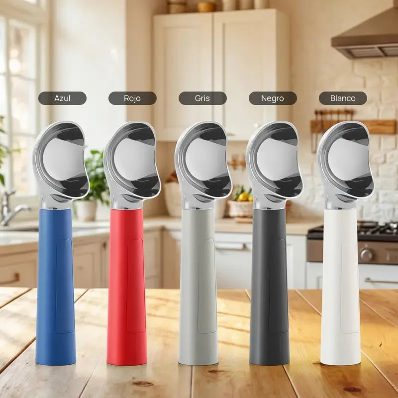 Cuchara eléctrica calentadora para helado, recargable en acero inoxidable, display LED, calentamiento rápido, uso seguro, perfecta para servir postres, helados y cremas