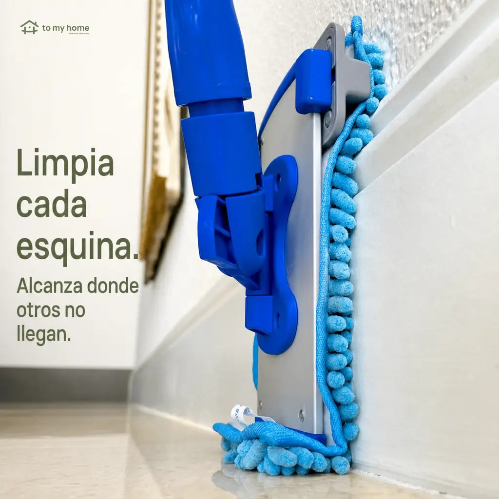 Trapeador para zoclos con mango ajustable de 178 cm y microfibra lavable para limpiar pisos, bordes y pelo de mascota sin agacharte