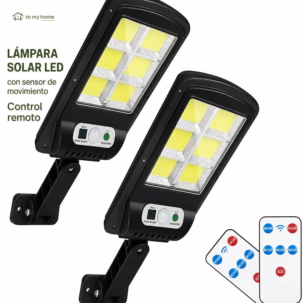 Reflectores solares LED exteriores paquete de 4 impermeables IP65 con sensor de movimiento y rotación 360° para garage, jardín y fachada