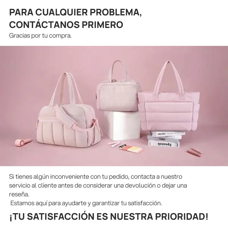 Bolsa tote Puffy acolchada femenina para laptop, trabajo y viaje, ligera, espaciosa y resistente, con varios compartimentos para organizar y llevar todo