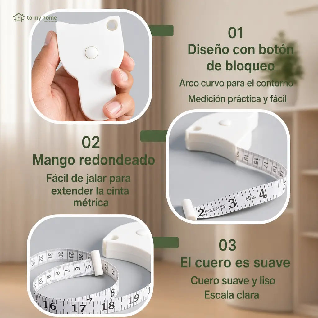 Cinta métrica corporal 3D retráctil de 152 cm con bloqueo para cintura, cadera, busto y brazos en fitness y costura diaria