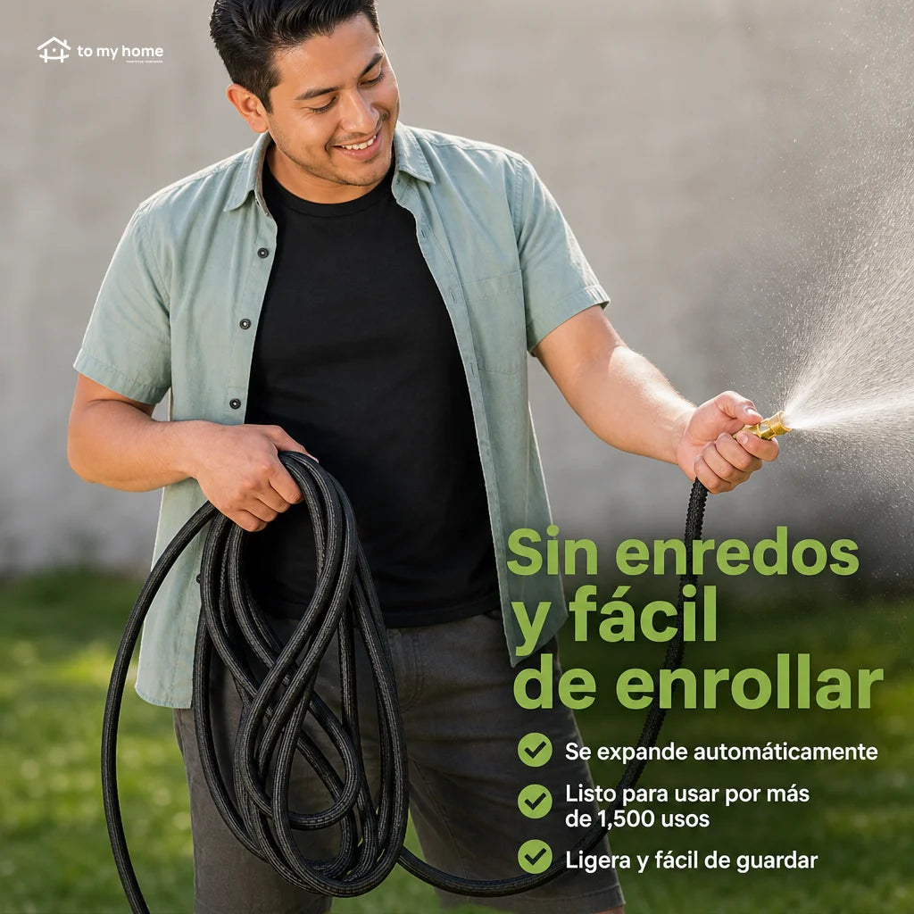 Manguera expandible de jardín 3x con boquilla de 10 patrones para plantas, auto y mascotas