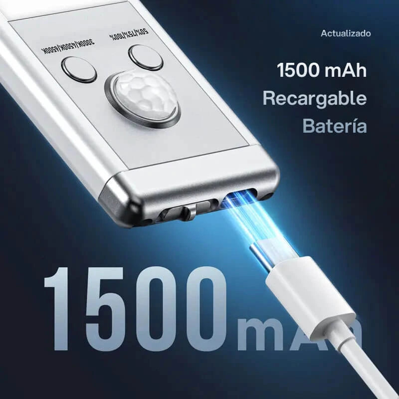 Luz de armario con sensor de movimiento, recargable por USB, magnética, regulable, ideal para cocina, closet y garaje con iluminación automática