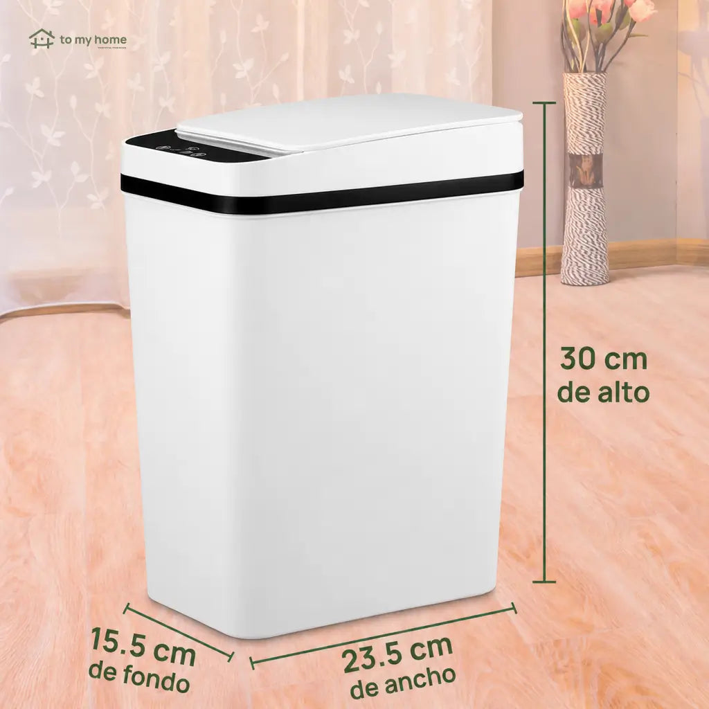 Bote de basura automático 12 L con sensor infrarrojo y tapa hermética para cocina, baño, recámara u oficina en casa