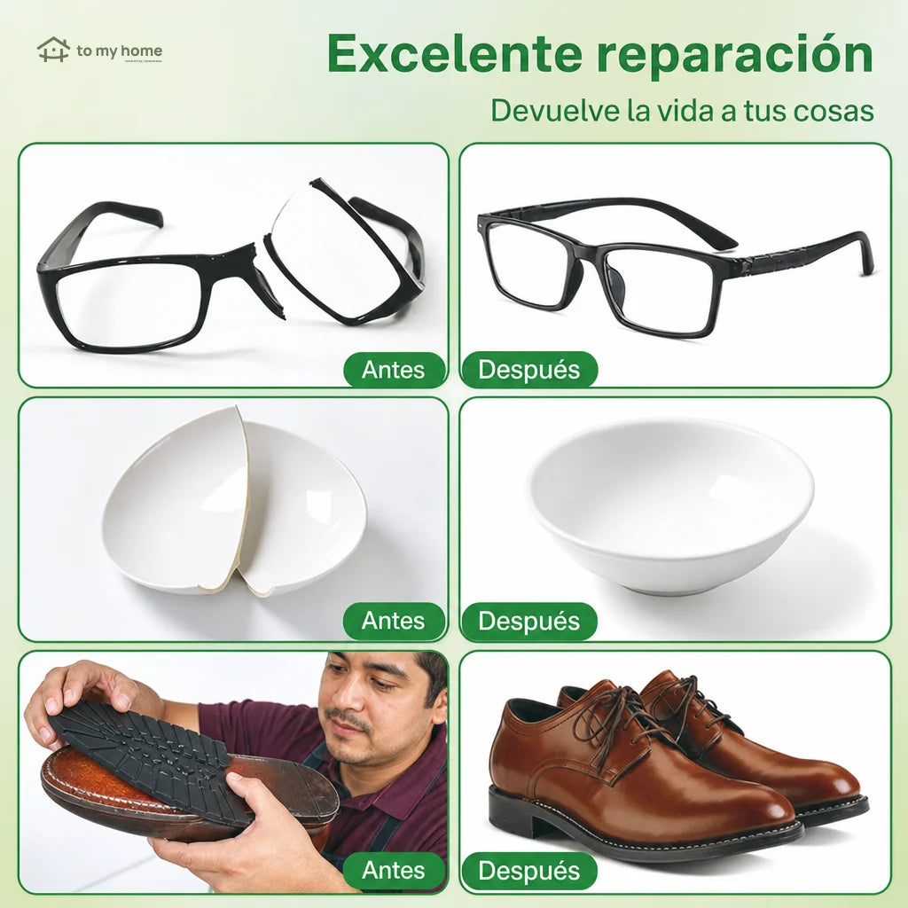 Pegamento instantáneo impermeable de secado rápido, 4 piezas para reparar cerámica, plástico, madera, metal, vidrio y cuero en casa o taller