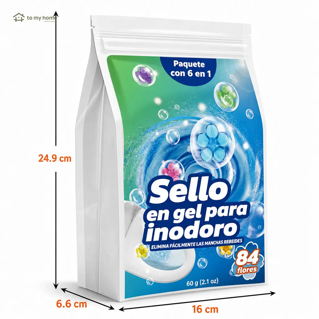 Gel limpiador para WC con 84 flores aromáticas 6 en 1 para baño, lavabo y mingitorio en casa o negocio de uso diario