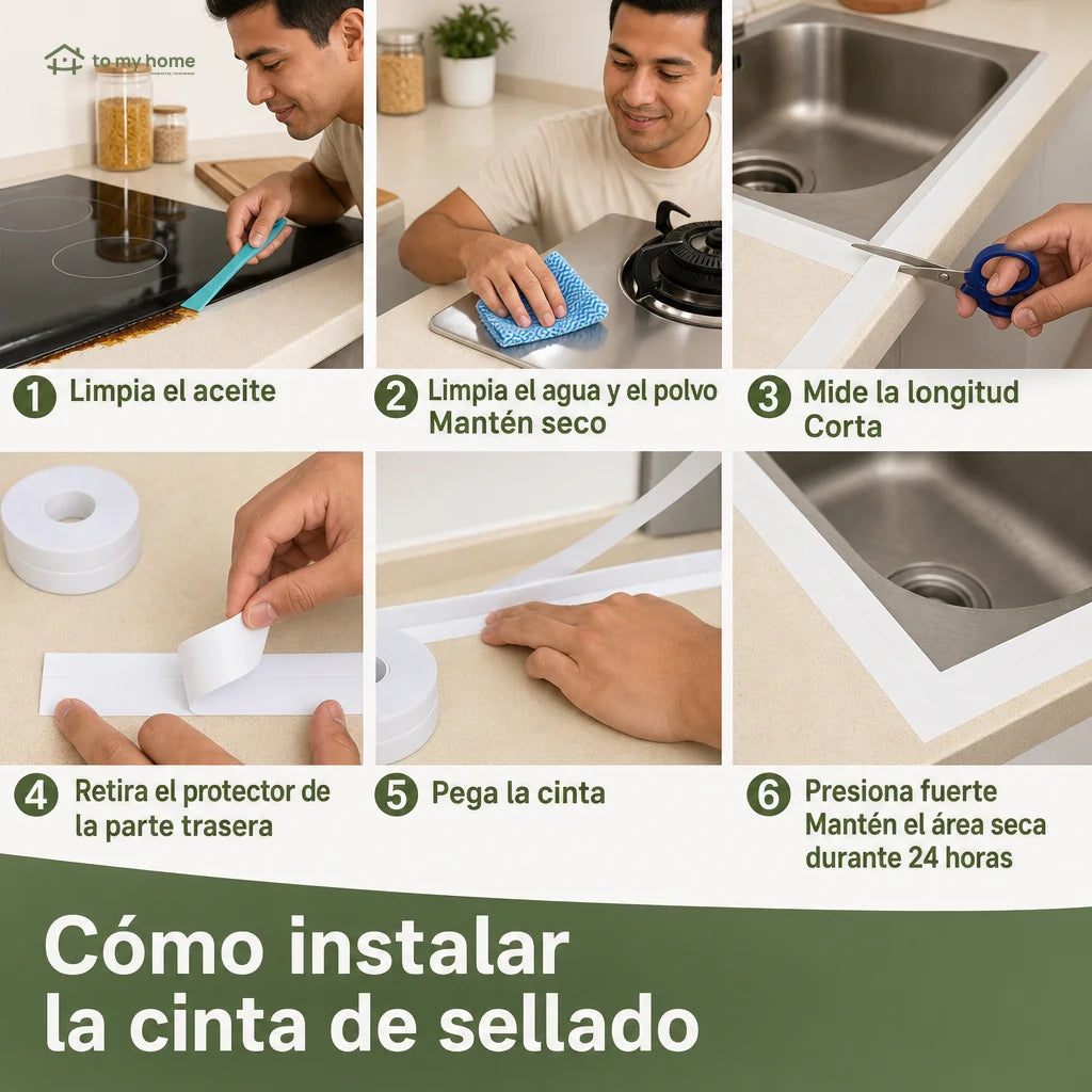 Cinta selladora autoadhesiva impermeable de 5 m para baño, cocina y bordes