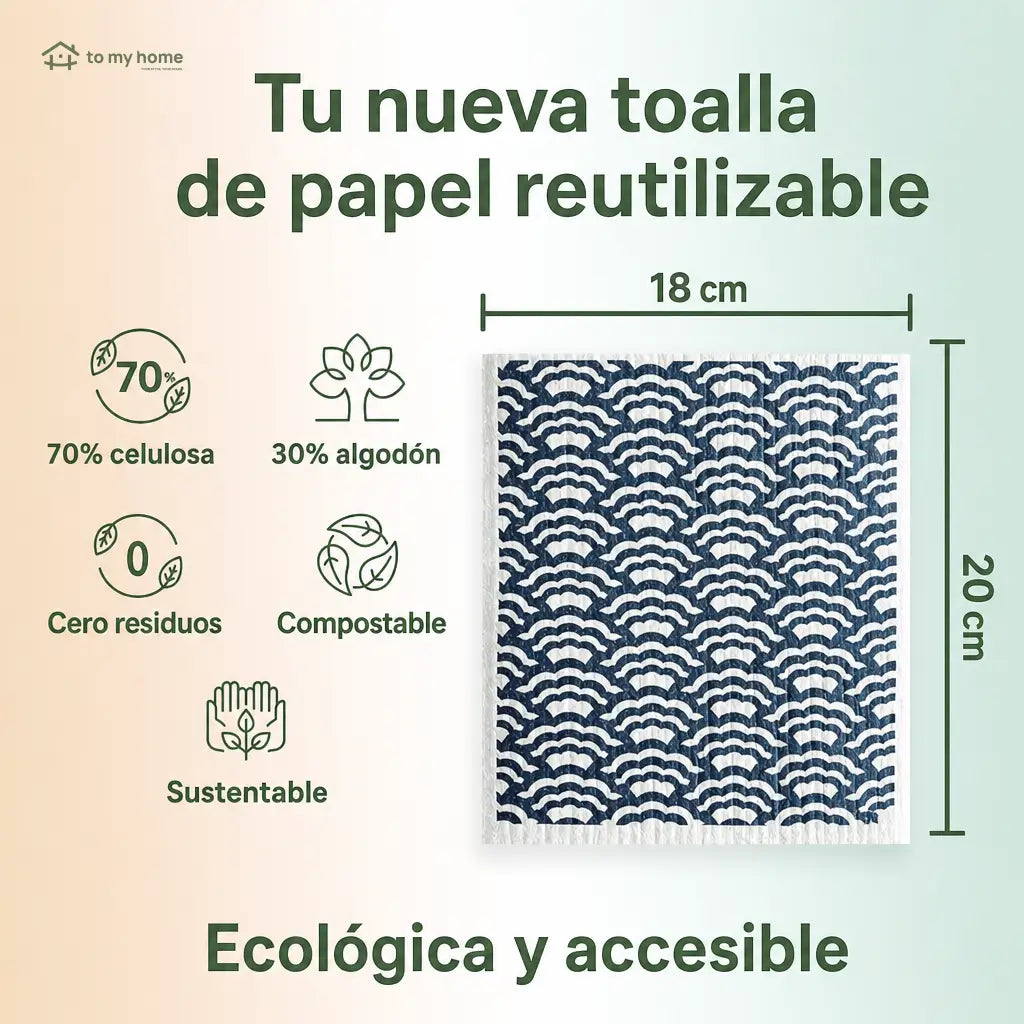 Paños suecos reutilizables para cocina, paquete de 5 piezas, súper absorbentes y biodegradables para limpiar superficies sin rayar ni olores diarios